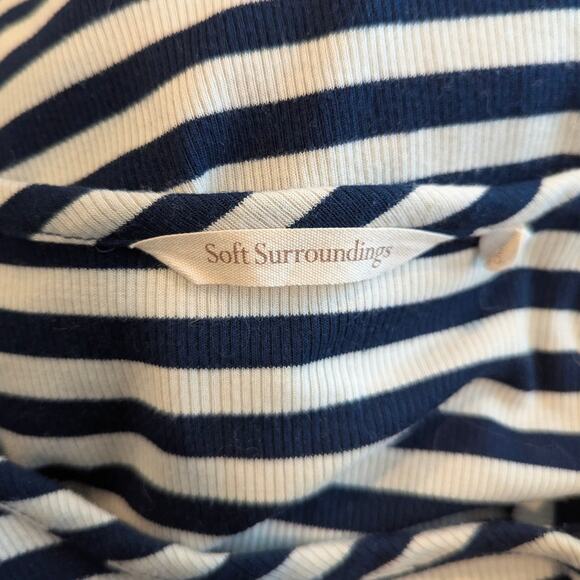 Soft Surroundings Marina Blue Striped Rib Knit Dress Small - Picture 6 of 8